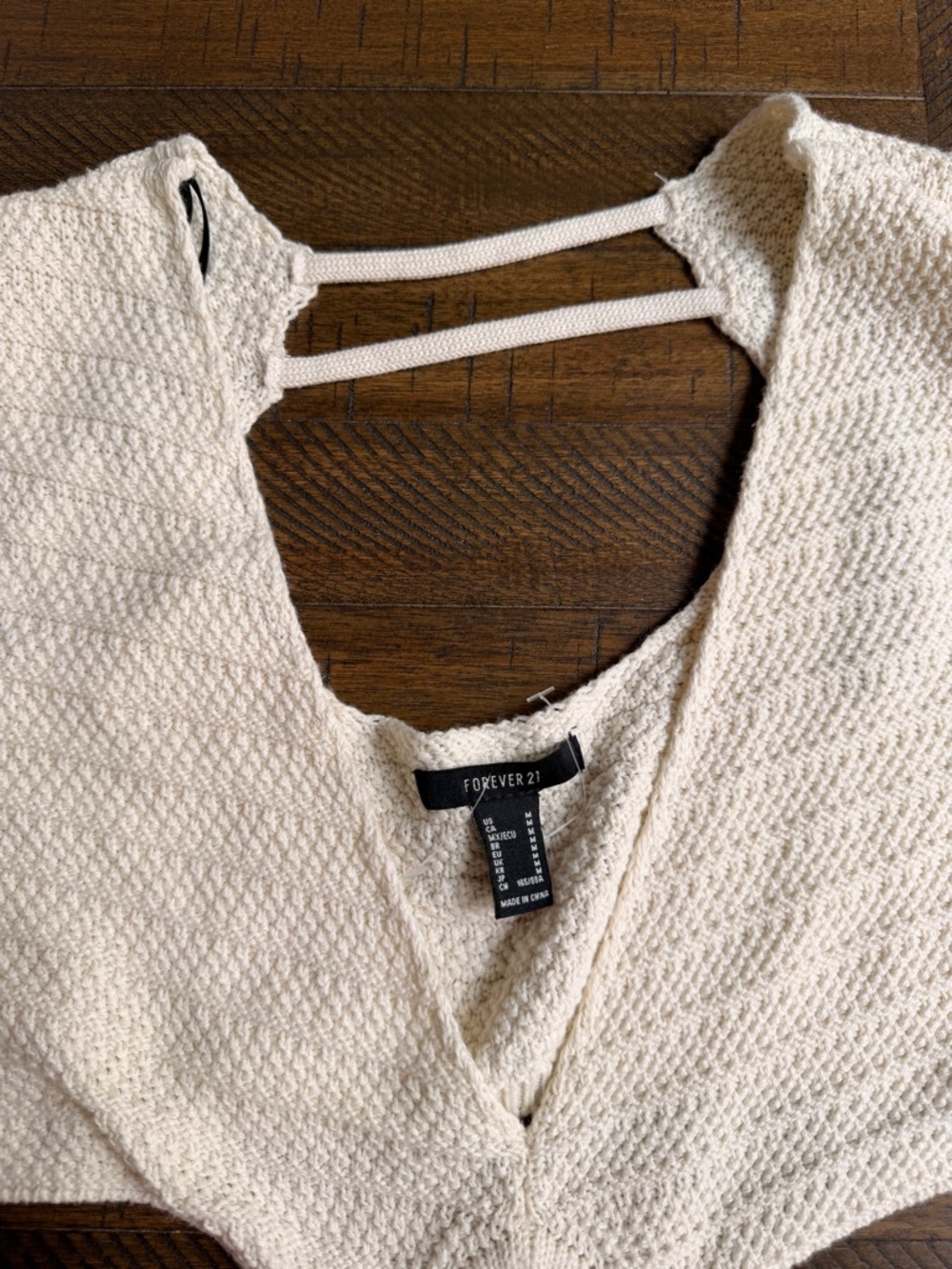 Cream Knit Cutout Crochet Mini Dress Euro Summer Resortwear Festival Coastal M - Picture 9 of 13